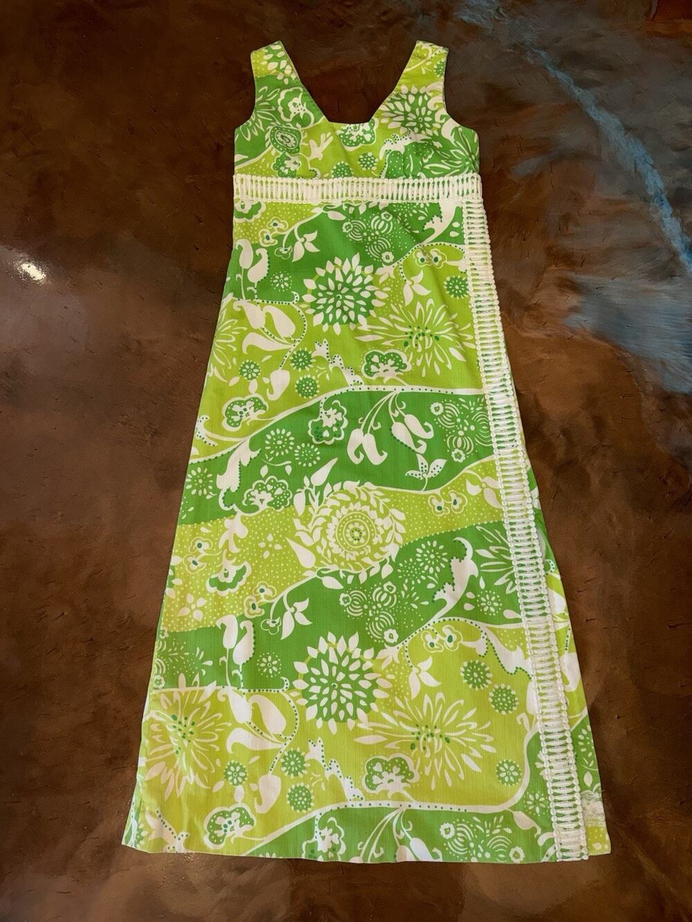 Vintage Hawaiian Sleeveless Cotton Maxi Dress Designed By Tanner Of NC Sz 10